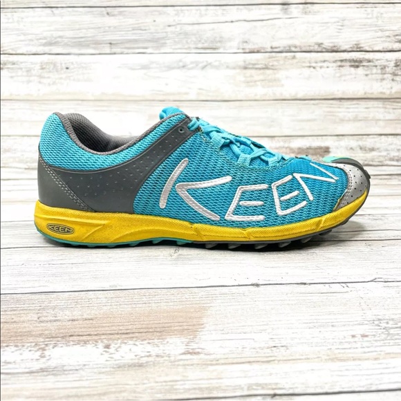 Keen Shoes - Keen Blue Yellow Outdoor Hiking Trail Running Shoes 52014 Womens Size 7 US